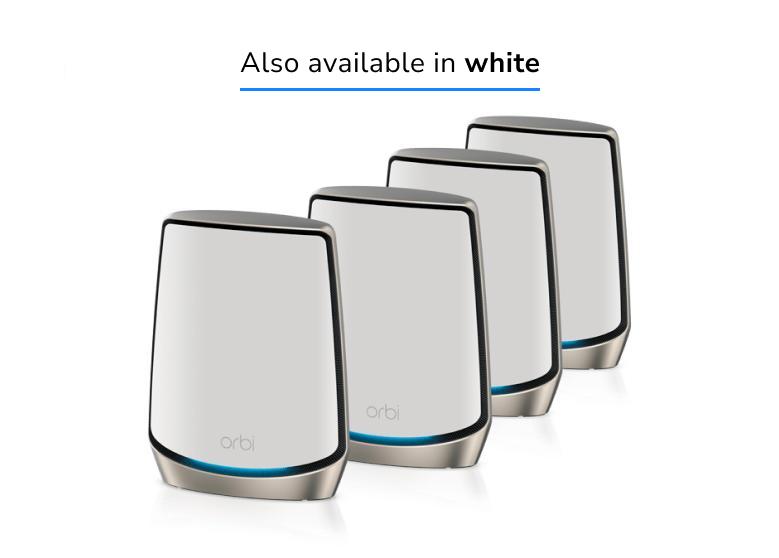 NETGEAR Orbi Tri-Band WiFi 6 Mesh System with 3 Satellite, AX6000 also available in Creative White (RBK864S)